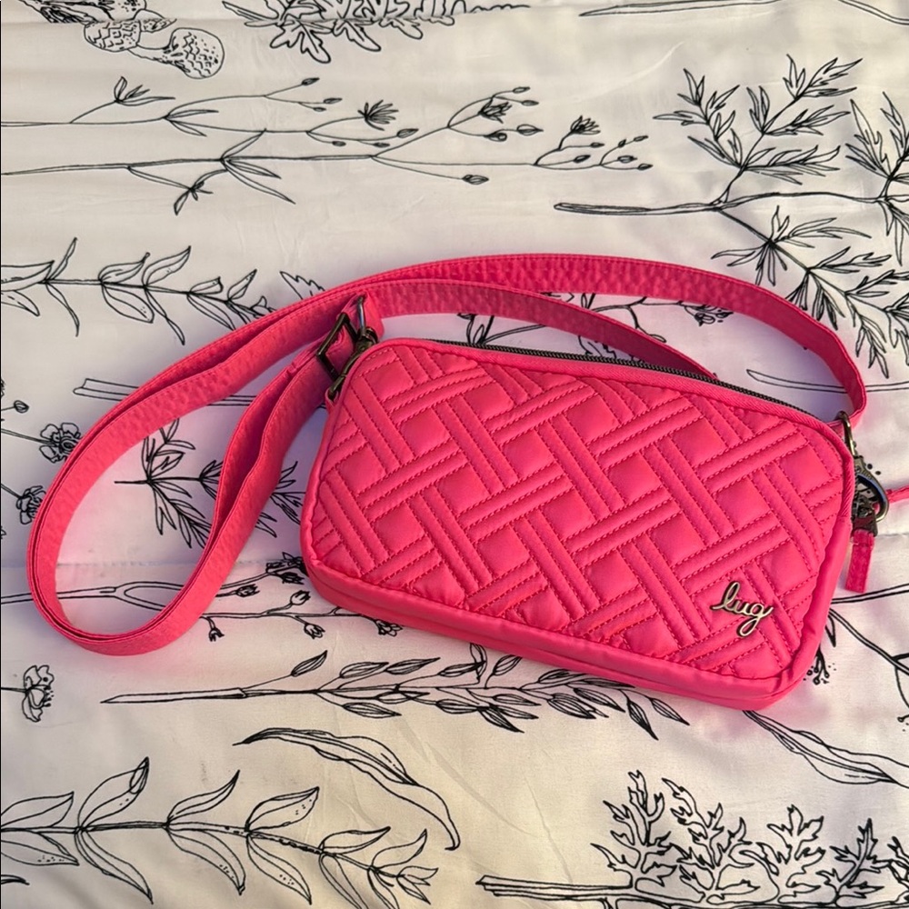 EUC Lug Coupe XL Hot Pink Quilted Crossbody Bag